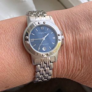 Kenneth Cole stainless steel blue face watch
